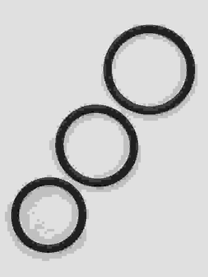 Lovehoney Get Hard Stretchy Silicone Cock Ring Set (3 Pack), Black, hi-res
